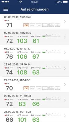 "beurer CardioExpert" App Screen