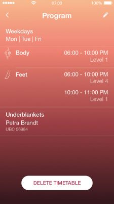 Beurer CosyNight App - Programm