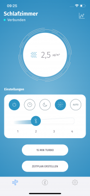 "beurer FreshHome" - App-Screen