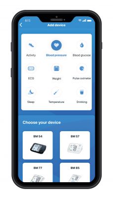 The “beurer HealthManager Pro” app in use