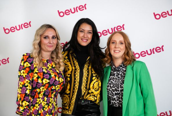 v.l.n.r.: Sarah Stengel, Rebecca Mir und Ann-Christin Rößler (Foto: Beurer GmbH)