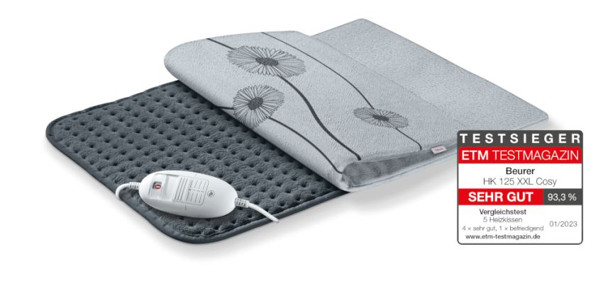 Das Heizkissen HK 125 XXL Cosy Grey bietet sechs Wärmeintensitäten