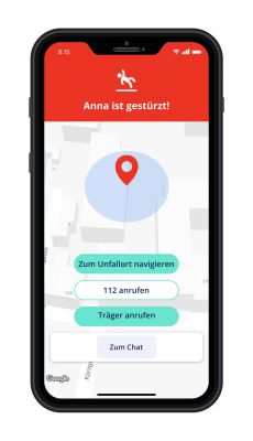 App „caera“ - Sturz