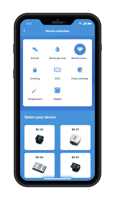 "beurer HealthManager Pro" app-screen - devices
