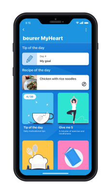 "beurer MyHeart" app-screen - overview