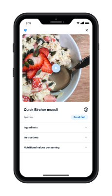 "beurer MyHeart" app-screen - recipes