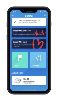 "beurer HealthManager Pro" - App-Screen