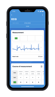 Additional service "beurer MyCardio Pro" - App-Screen