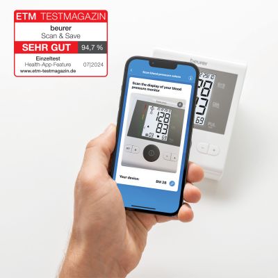 Simply scan your blood pressure - "Scan & Save"