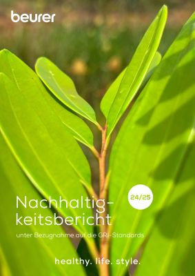 Das Bild zeigt das Titelbild des Beurer Nachhaltigkeitsberichts.