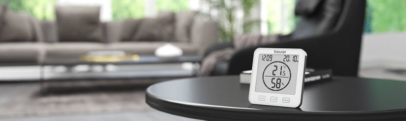 Beurer Hygrometer Moodbild im Wohnzimmer