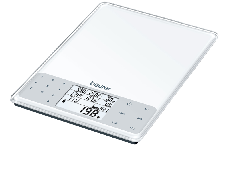 Beurer Küchenwaage DS 61 für Nährwert-Analysen von 950 Lebensmitteln